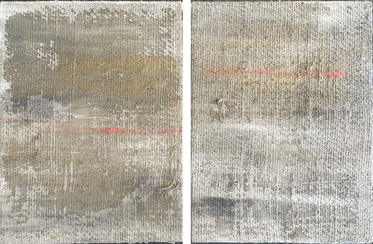 Vista del dittico "Rose e Cemento I" di Mattia Paoli, NOJ Culture Gallery