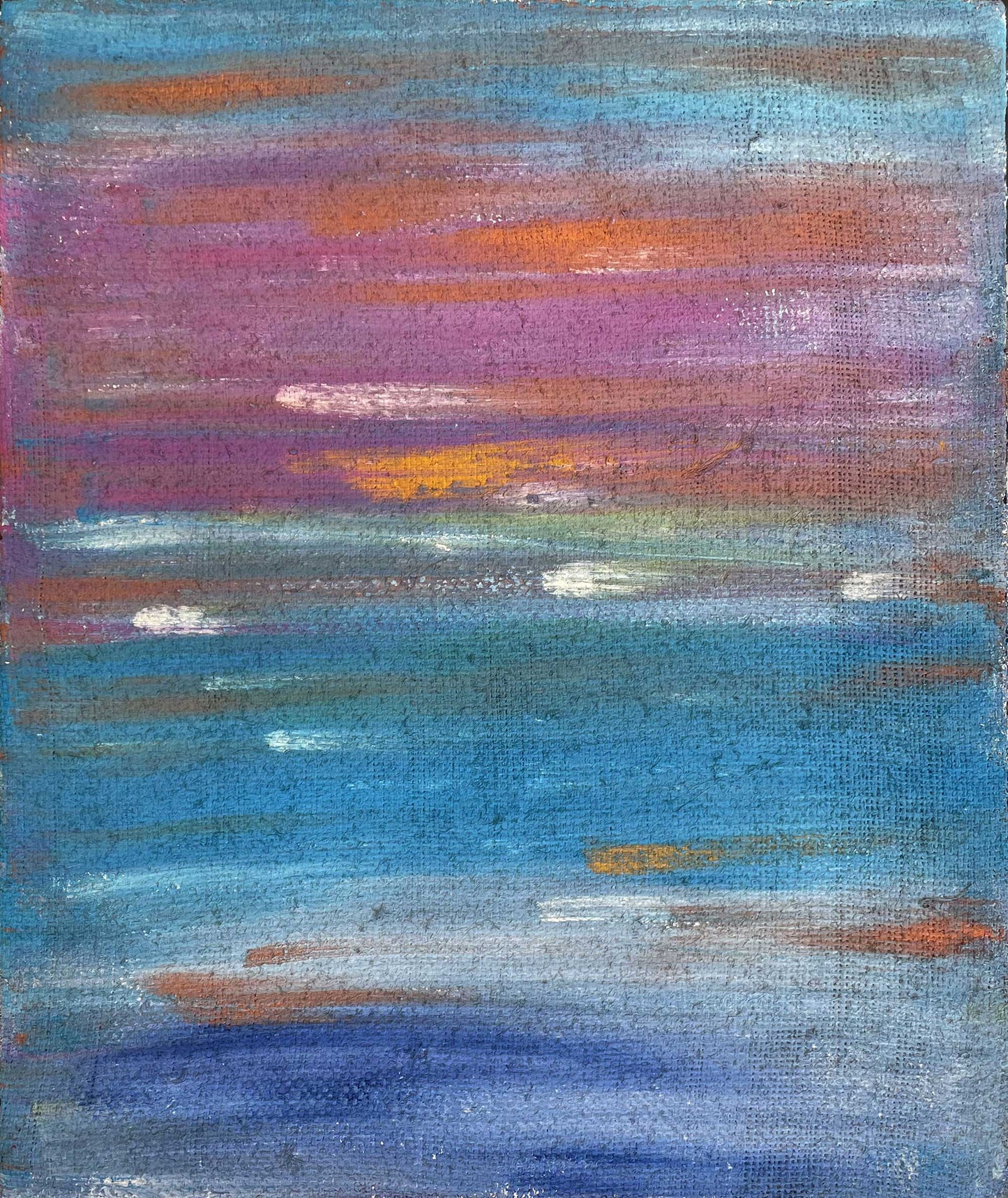 Vista incorniciata del dipinto "Tramonto di Agosto I" di Mattia Paoli, NOJ Culture Gallery