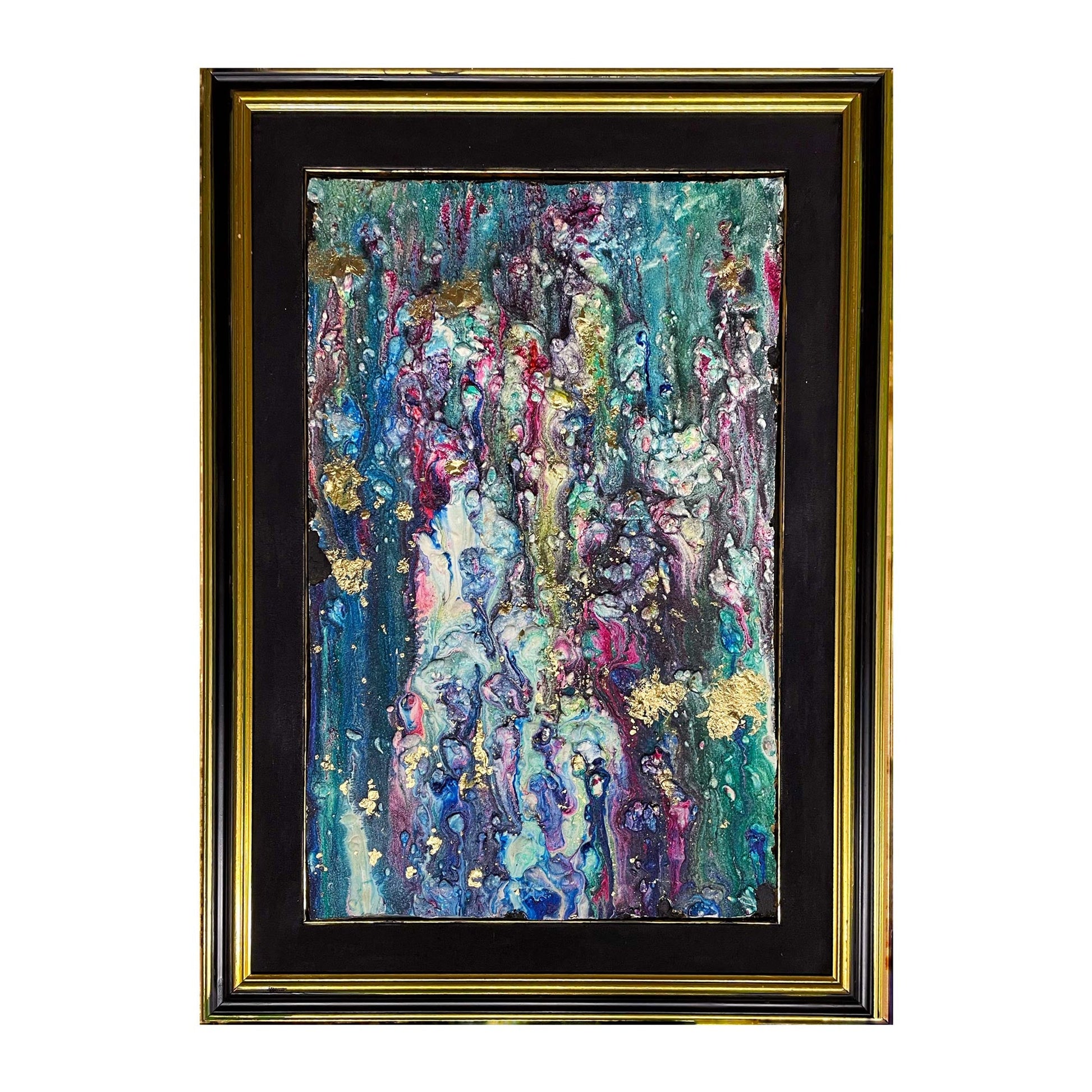 Dipinto astratto su legno "October" di Mattia Paoli, tecnica acrilico, colla e vernice, 60x40 cm