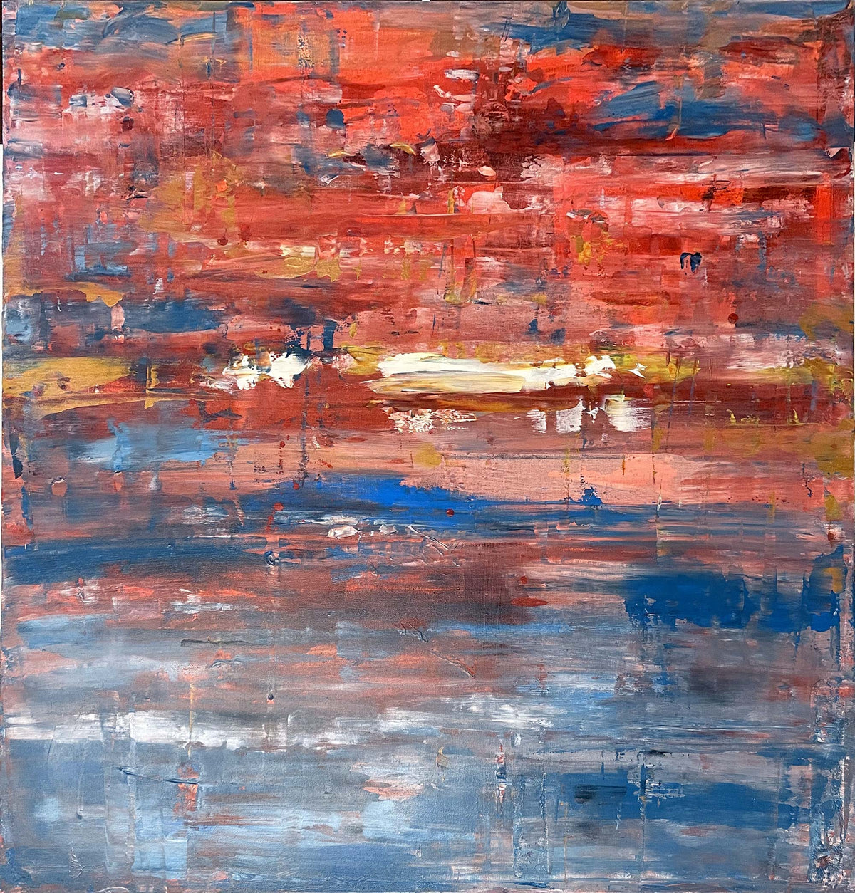 Dettaglio del dipinto "Horizon" di Mattia Paoli, NOJ Culture Gallery