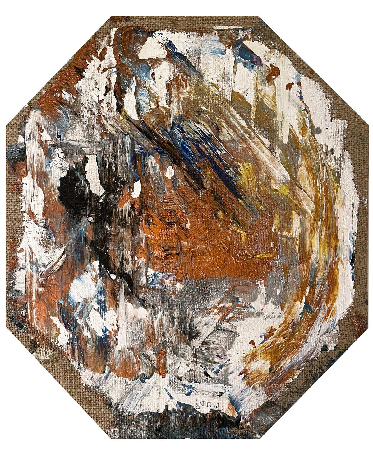 Dettaglio del dipinto "Tramonto di bronzo" di Mattia Paoli, NOJ Culture Gallery