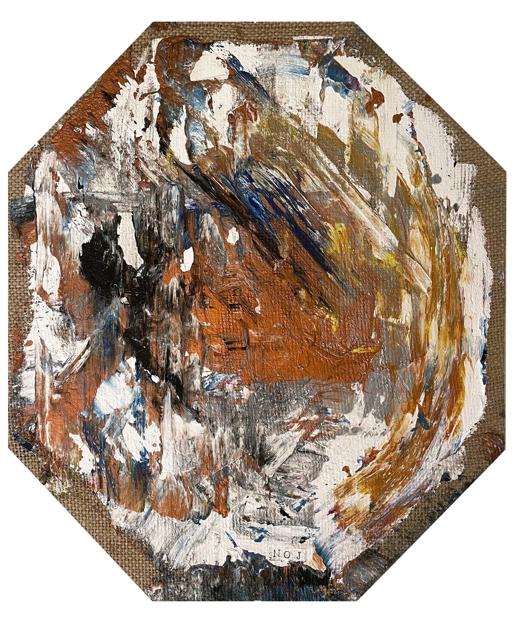 Dettaglio del dipinto "Tramonto di bronzo" di Mattia Paoli, NOJ Culture Gallery
